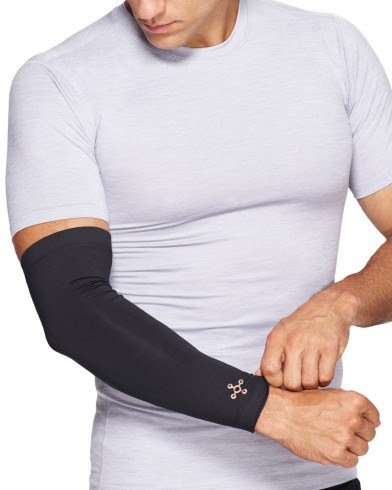 Man experiencing the benefits of a compression wear sleeve
